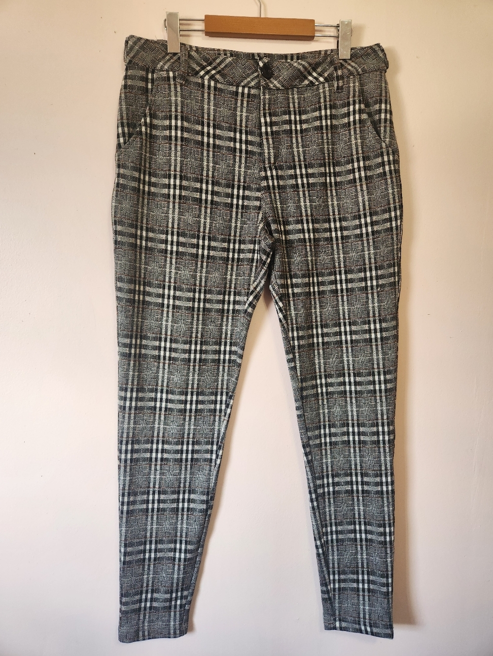 ​YoungLA 614 Dapper Plaid Dress Pants Slim Tapered Performance Stretch 34x32